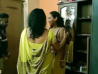 Tamil house-servant shagging his bhabhi added to aunty lay away up !! Desi bush-league trio sex!